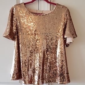 Altars State Gold Sequined Top.